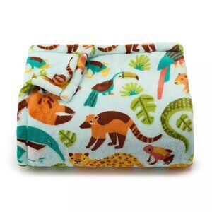 NEW JUNGLE ANIMALS SOFT PLUSH THROW BLANKET THE BIG ONE 5X6 FT NWT